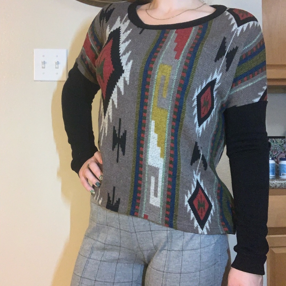 Aztec Scoop Neck Sweater - Like New!